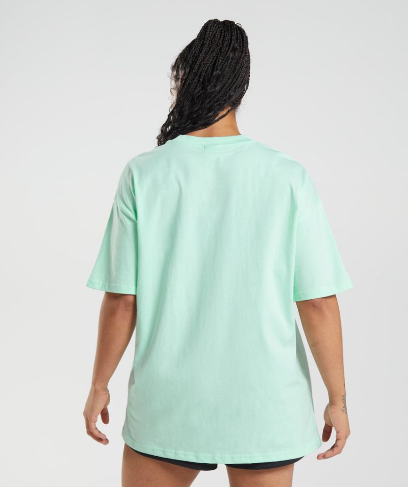 Women's Gymshark Legacy Oversized T-Shirts Light Green | NZ 4YIUKC